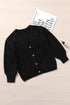 Bishop Sleeve V-Neck Drop Shoulder Button Front Knit Cardigan Sweater